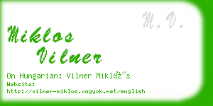 miklos vilner business card